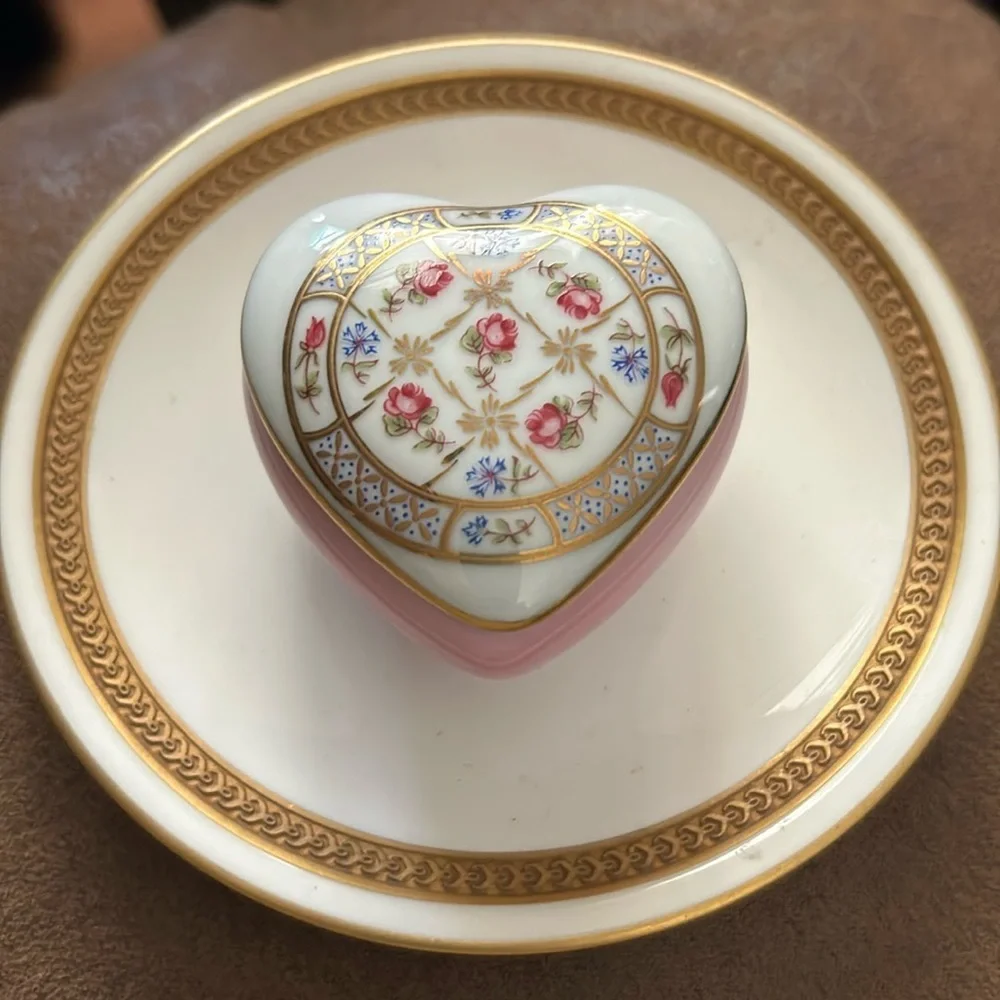 Vintage Limoges Heart-Shaped Trinket Box